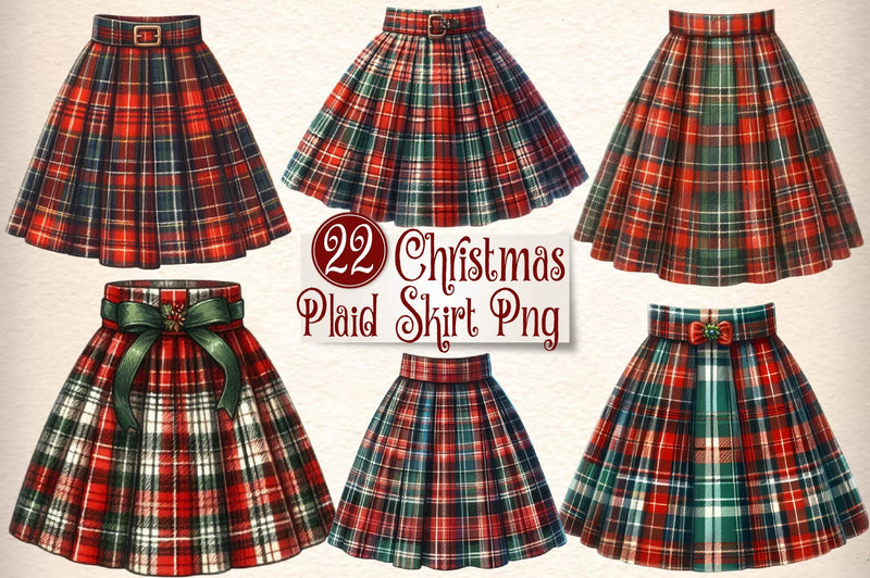 Christmas Plaid Skirt Clipart Bundle - CraftNest - Digital Crafting and Art