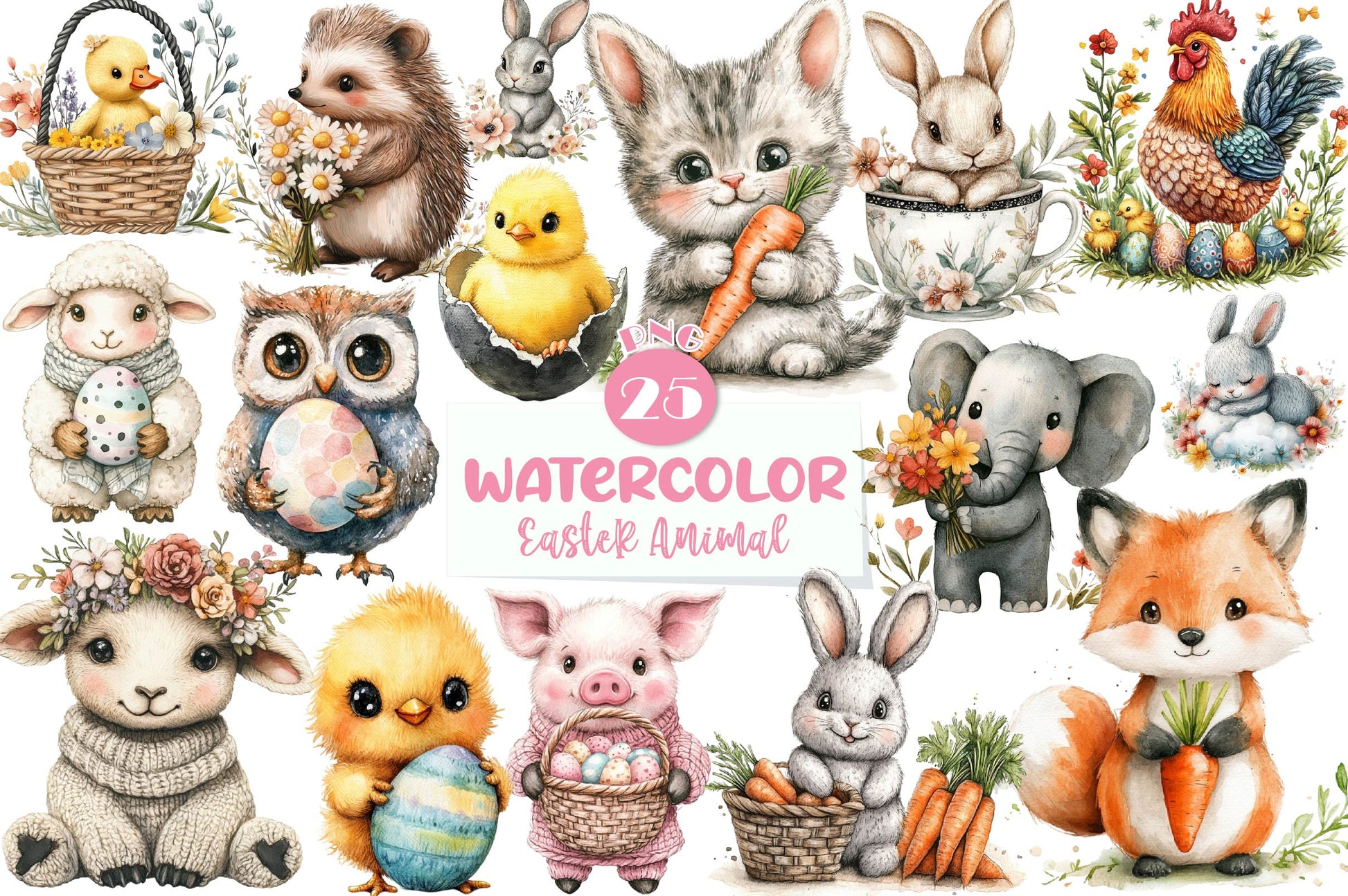 Cute Crochet Easter Animal Clipart Bundle - CraftNest - Digital Crafting and Art