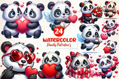 Pandas Valentines Day Clip Art Clipart Bundle - CraftNest - Digital Crafting and Art