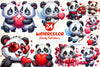 Pandas Valentines Day Clip Art Clipart Bundle