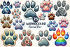Colorful Animal Paw Print Clipart Bundle