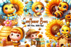 Sunflower Bee Clipart Bundle