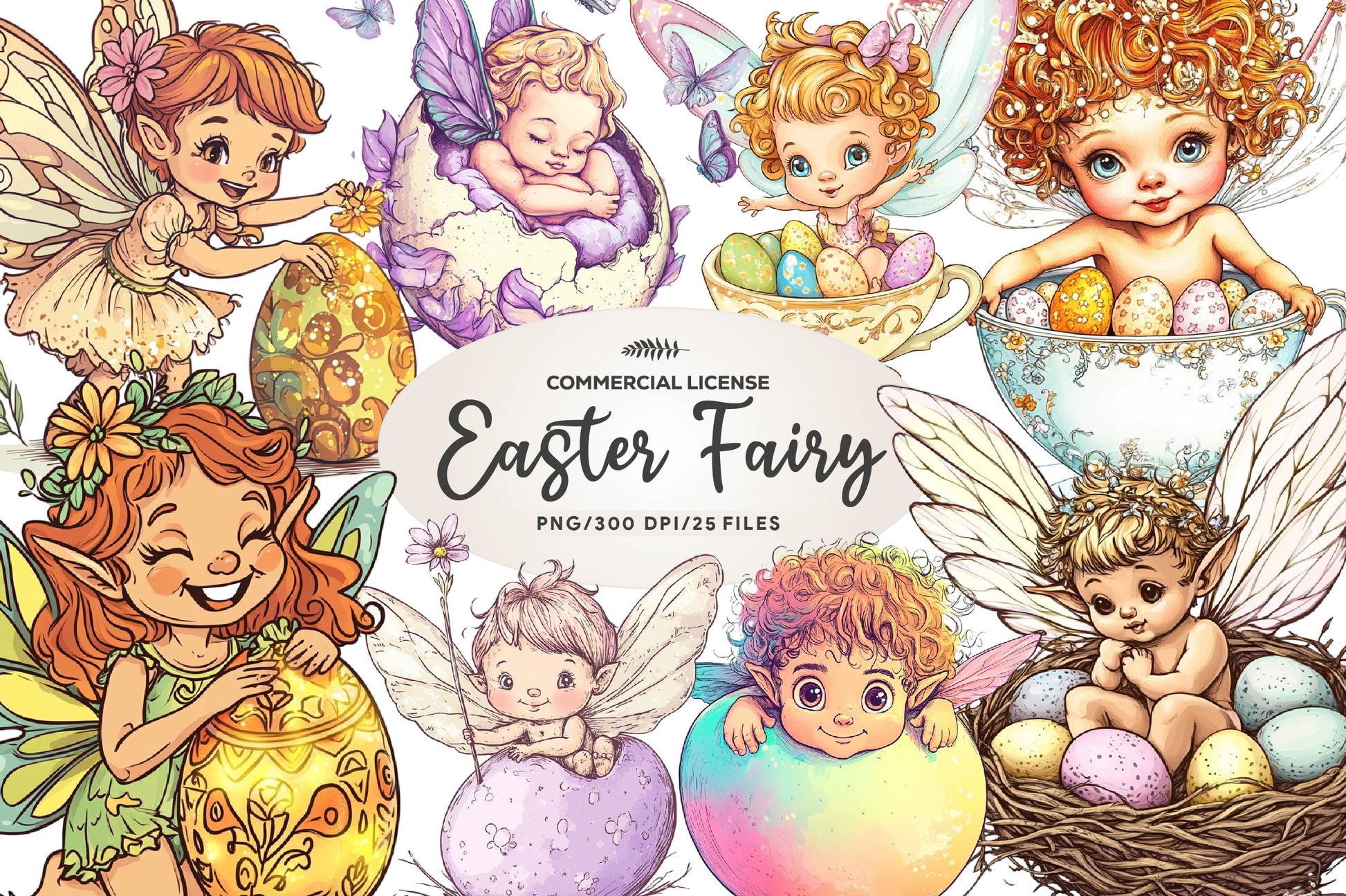 Easter Fairy Clipart Bundle - CraftNest - Digital Crafting and Art