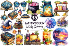 Witchy Summer Clipart Bundle - CraftNest - Digital Crafting and Art