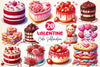 Valentines Day Cake Clipart Bundle