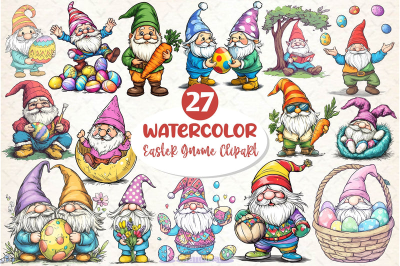 Easter Gnome Clipart Bundle 10 - CraftNest - Digital Crafting and Art