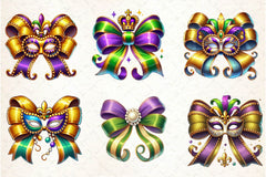Mardi Gras Bow Clipart Bundle - CraftNest - Digital Crafting and Art