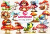 Cute Insects Mushroom Clipart Bundle 2