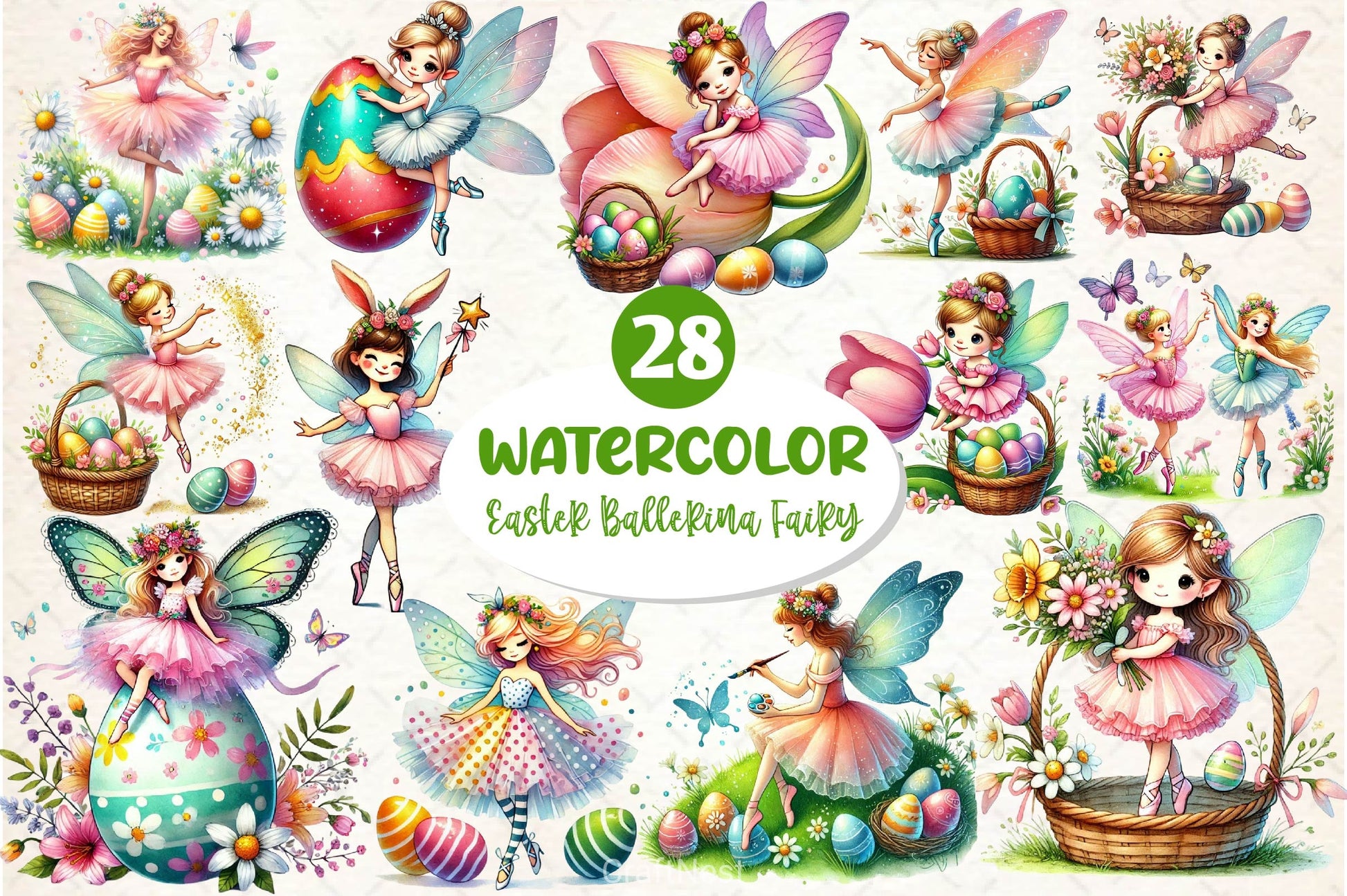 Easter Ballerina Fairy Clipart Bundle 1 - CraftNest - Digital Crafting and Art