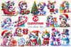 Christmas Unicorn Clipart Bundle 4