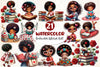 Valentine's Day Bookworm African Girl Clipart Bundle