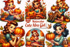 Vintage Pin Up Autumn Girl Clipart Bundle