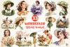 Vintage Spring Woman Clipart Bundle 2
