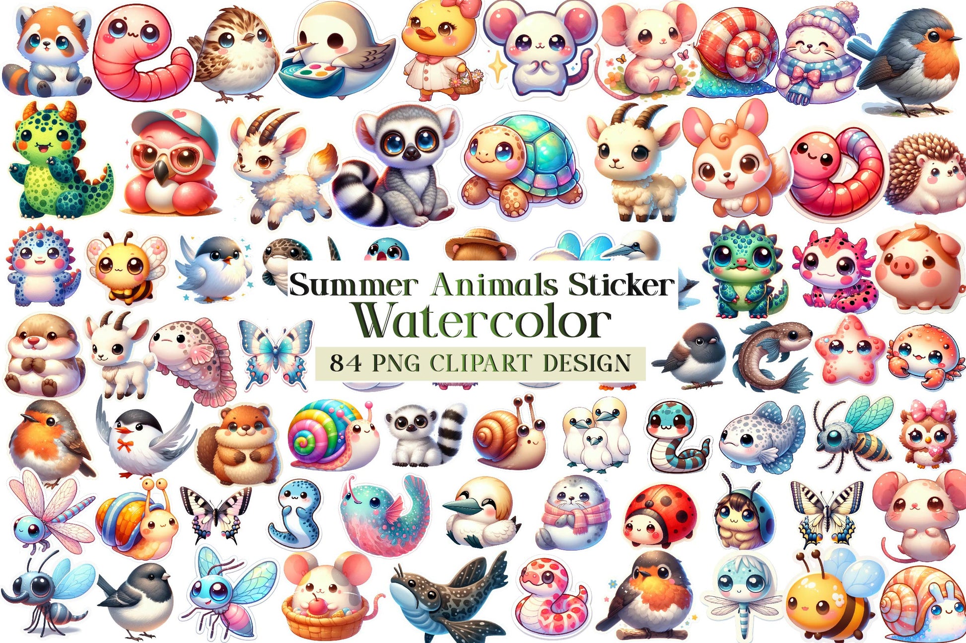 Summer Animals Sticker - CraftNest - Digital Crafting and Art