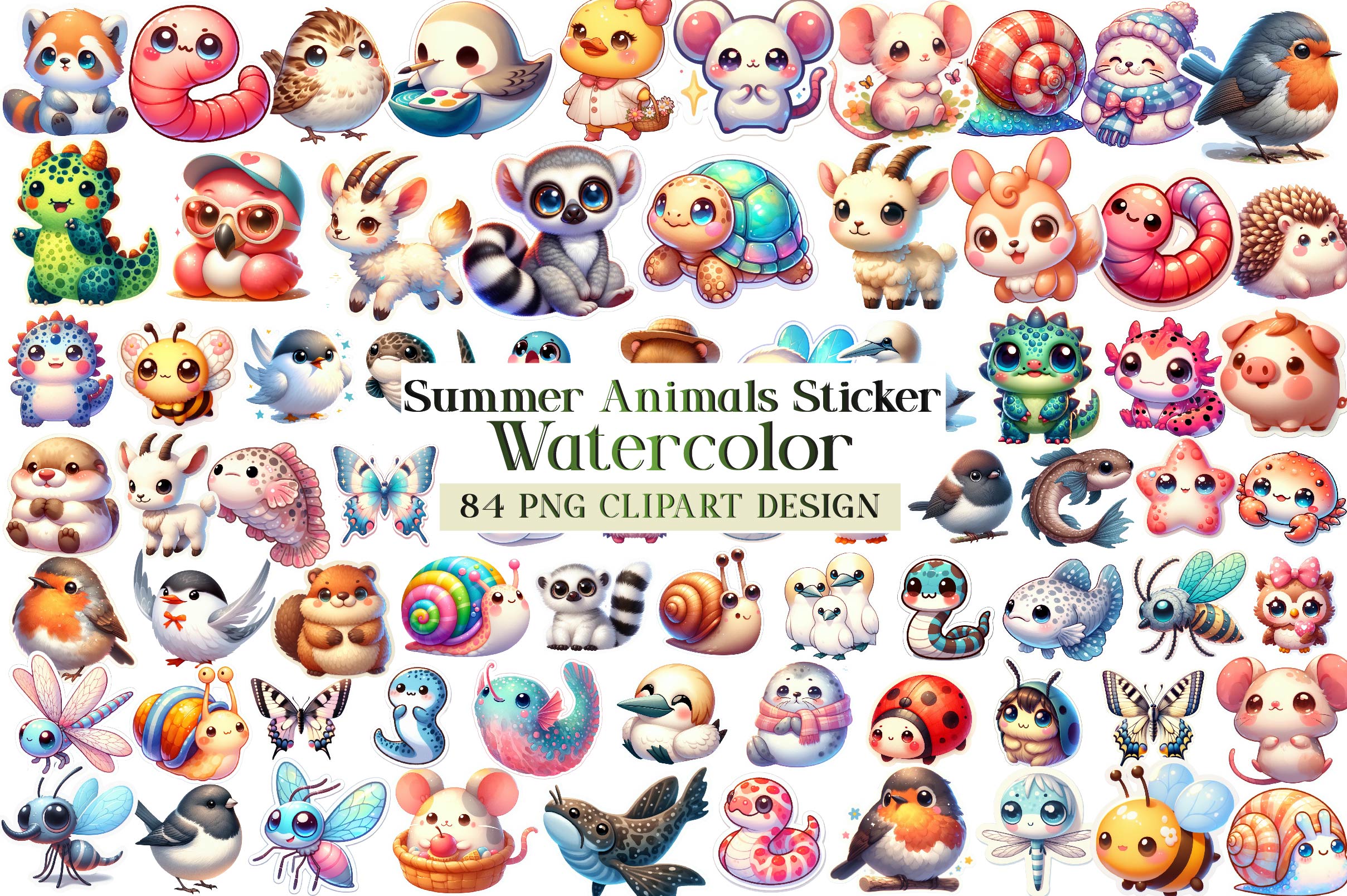 Summer Animals Sticker - CraftNest - Digital Crafting and Art