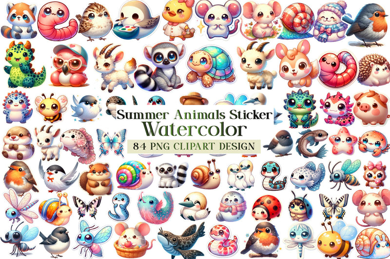 Summer Animals Sticker - CraftNest - Digital Crafting and Art