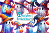 Sad Ghost Broken Heart Clipart Bundle