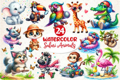 Quirky Safari Animals Clipart Bundle 2 - CraftNest - Digital Crafting and Art