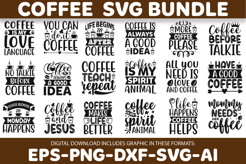 Coffee SVG Bundle 10 - CraftNest - Digital Crafting and Art