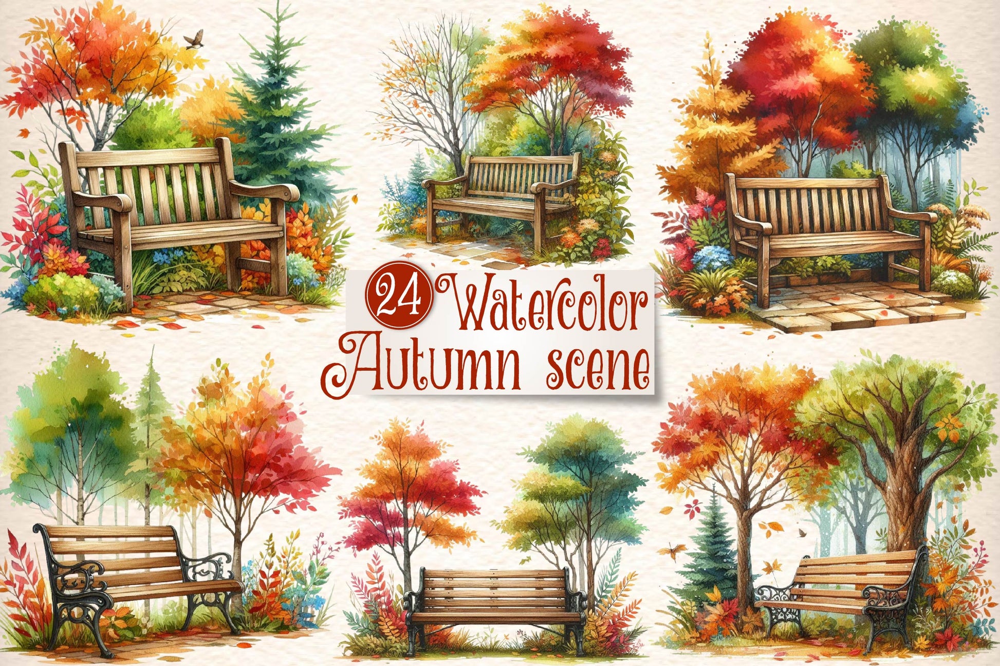 Autumn Scene Clipart Bundle - CraftNest - Digital Crafting and Art