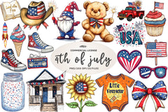 Red White & Boom Clipart Bundle - CraftNest - Digital Crafting and Art