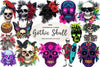 Summer Gothic Skull Clipart Bundle