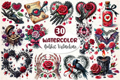 Love Gothic Valentines Day Clipart Bundle - CraftNest - Digital Crafting and Art
