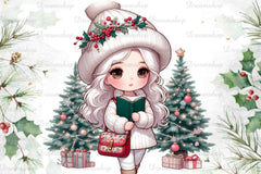 African American Christmas Girl Clipart Bundle 14 - CraftNest - Digital Crafting and Art