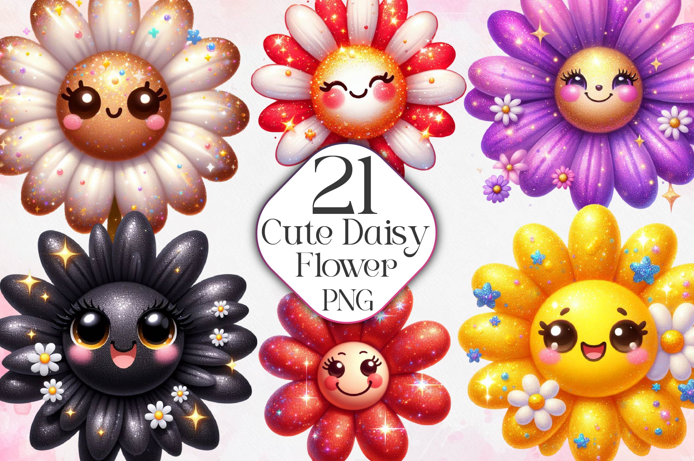 Cute Daisy Flower Clipart Bundle 1 - CraftNest - Digital Crafting and Art