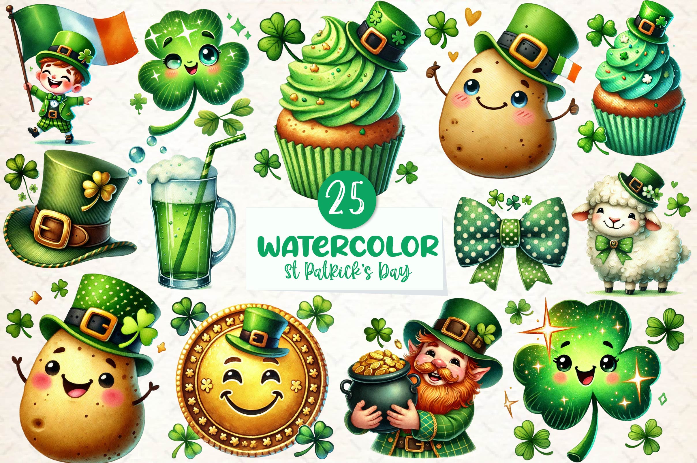 St Patricks Day Clipart Bundle 4 - CraftNest - Digital Crafting and Art