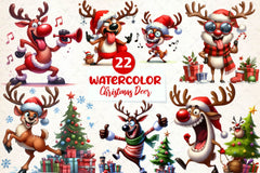 Funny Christmas Deer Clipart Bundle - CraftNest - Digital Crafting and Art