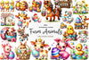 Easter Farm Animals Clipart Bundle