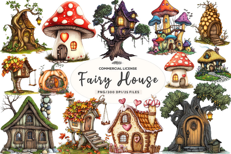 Fairy House Clipart Bundle - CraftNest - Digital Crafting and Art