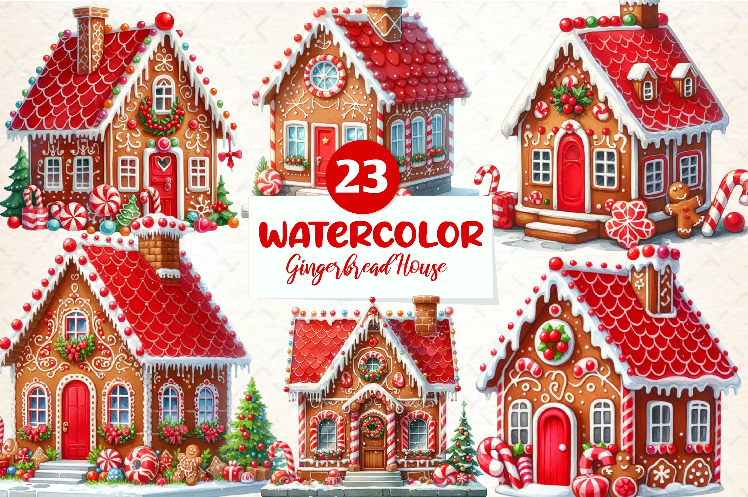 Gingerbread House Clipart Bundle - CraftNest - Digital Crafting and Art