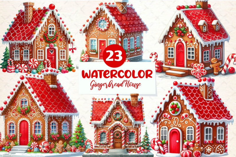 Gingerbread House Clipart Bundle - CraftNest - Digital Crafting and Art