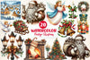 Vintage Drawing Christmas Clipart Bundle