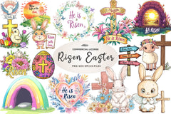 Cute Risen Easter Clipart Bundle - CraftNest - Digital Crafting and Art