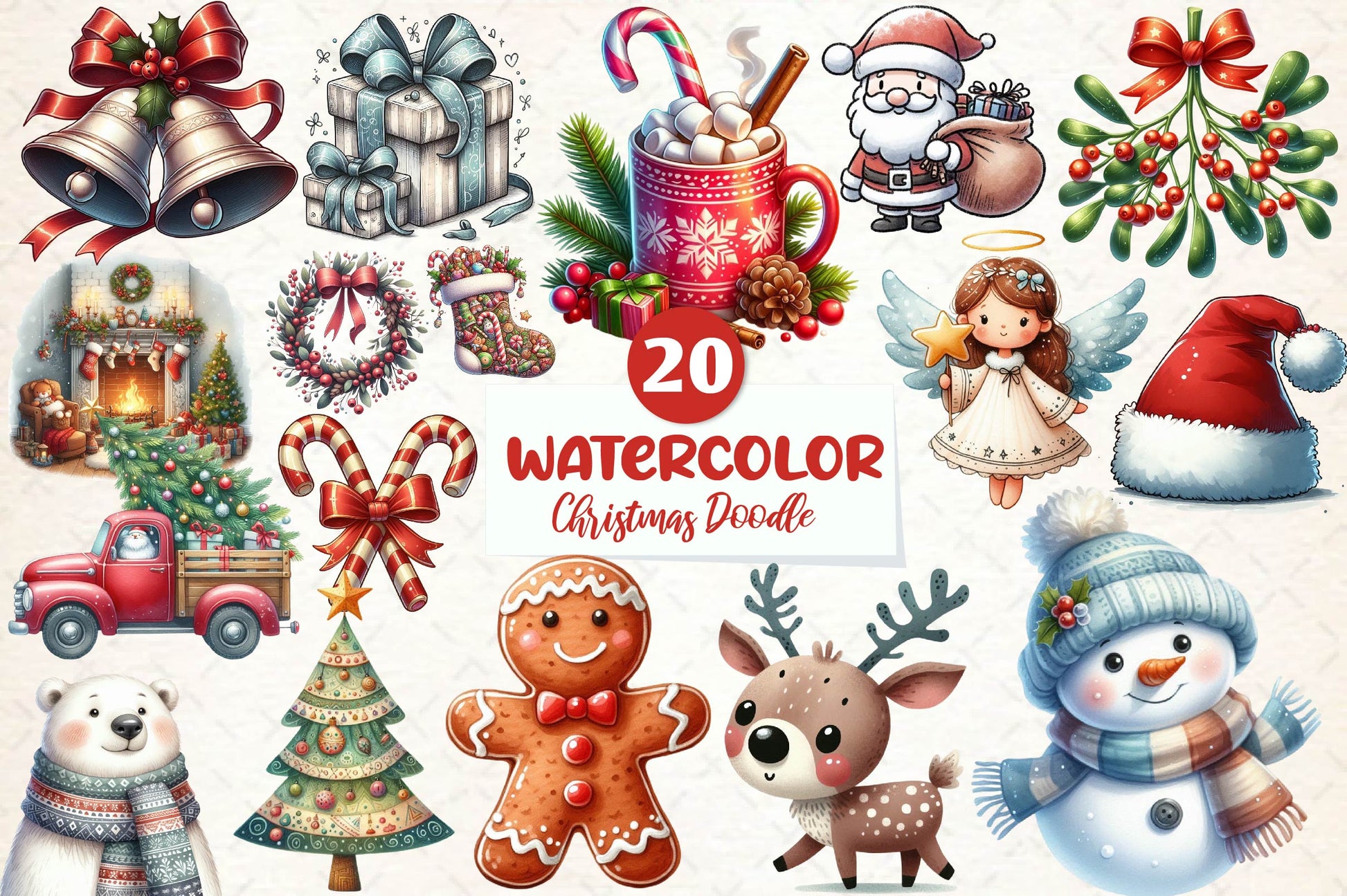 Christmas Doodle Clipart Bundle - CraftNest - Digital Crafting and Art