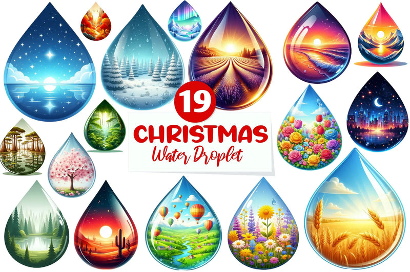Landscape Water Droplet Clipart Bundle - CraftNest - Digital Crafting and Art