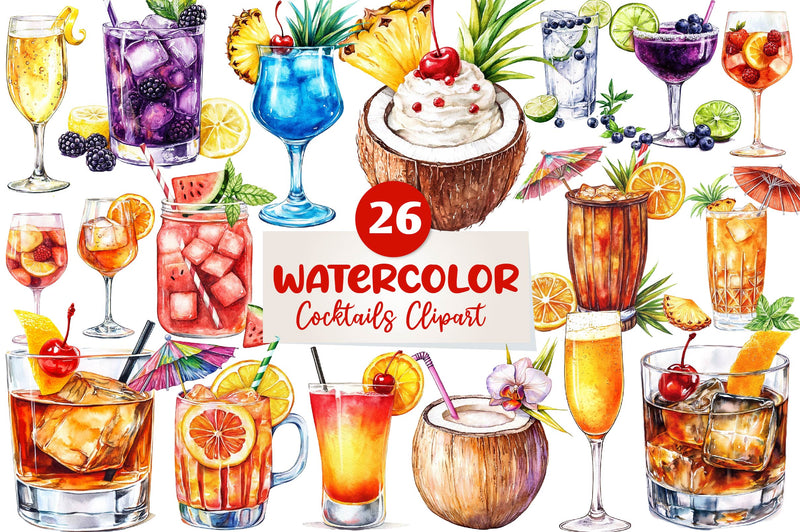Cocktails Clipart Bundle - CraftNest - Digital Crafting and Art
