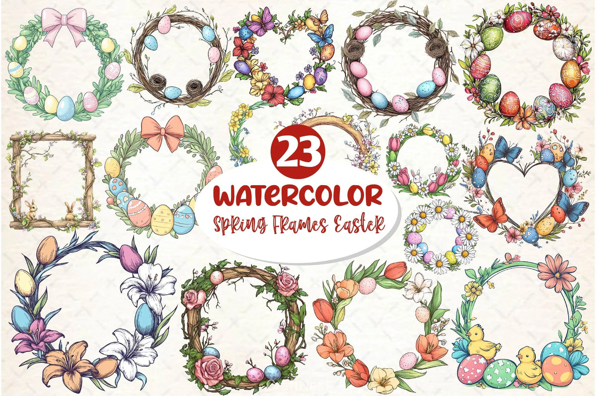 Spring Frame Drawing Spring Frames Easter Clipart Bundle
