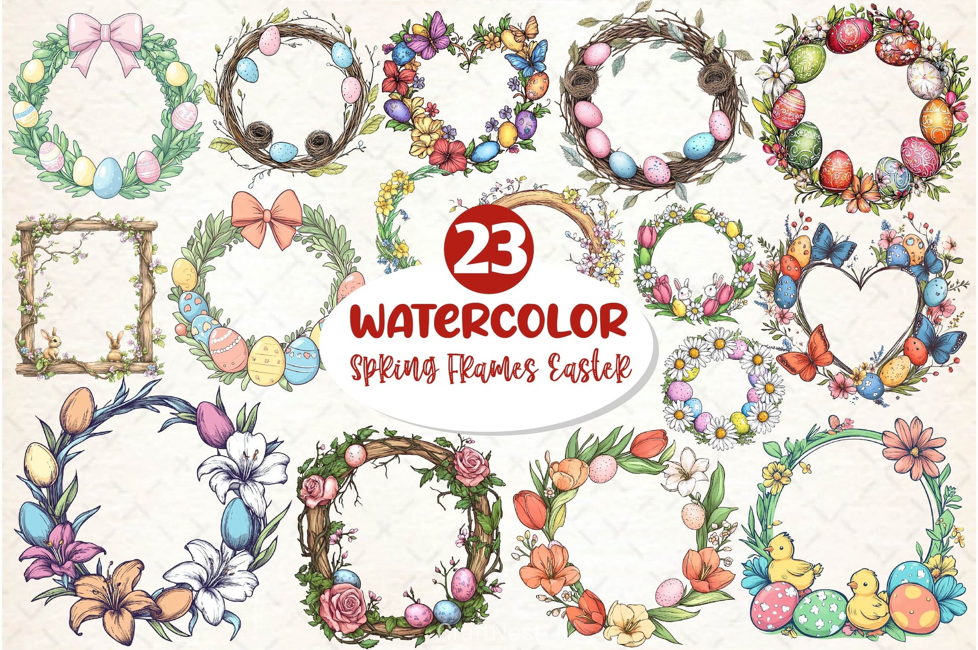 Spring Frames Easter Clipart Bundle - CraftNest - Digital Crafting and Art