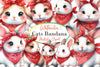 Cute Cats Red Bandana Clipart Bundle
