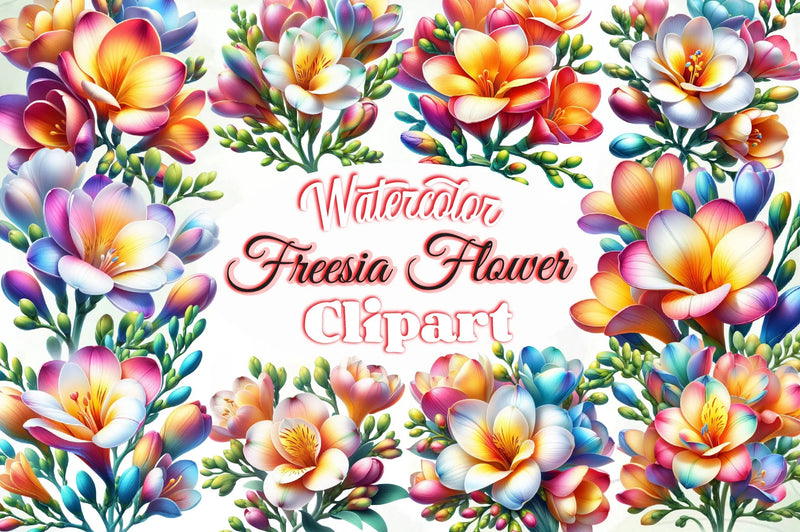 Freesia Flower Clipart Bundle - CraftNest - Digital Crafting and Art