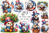 Cute Baby Bald Eagle 4th Of July Clipart Bundle