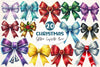 Glitter Coquette Christmas Bow Clipart Bundle
