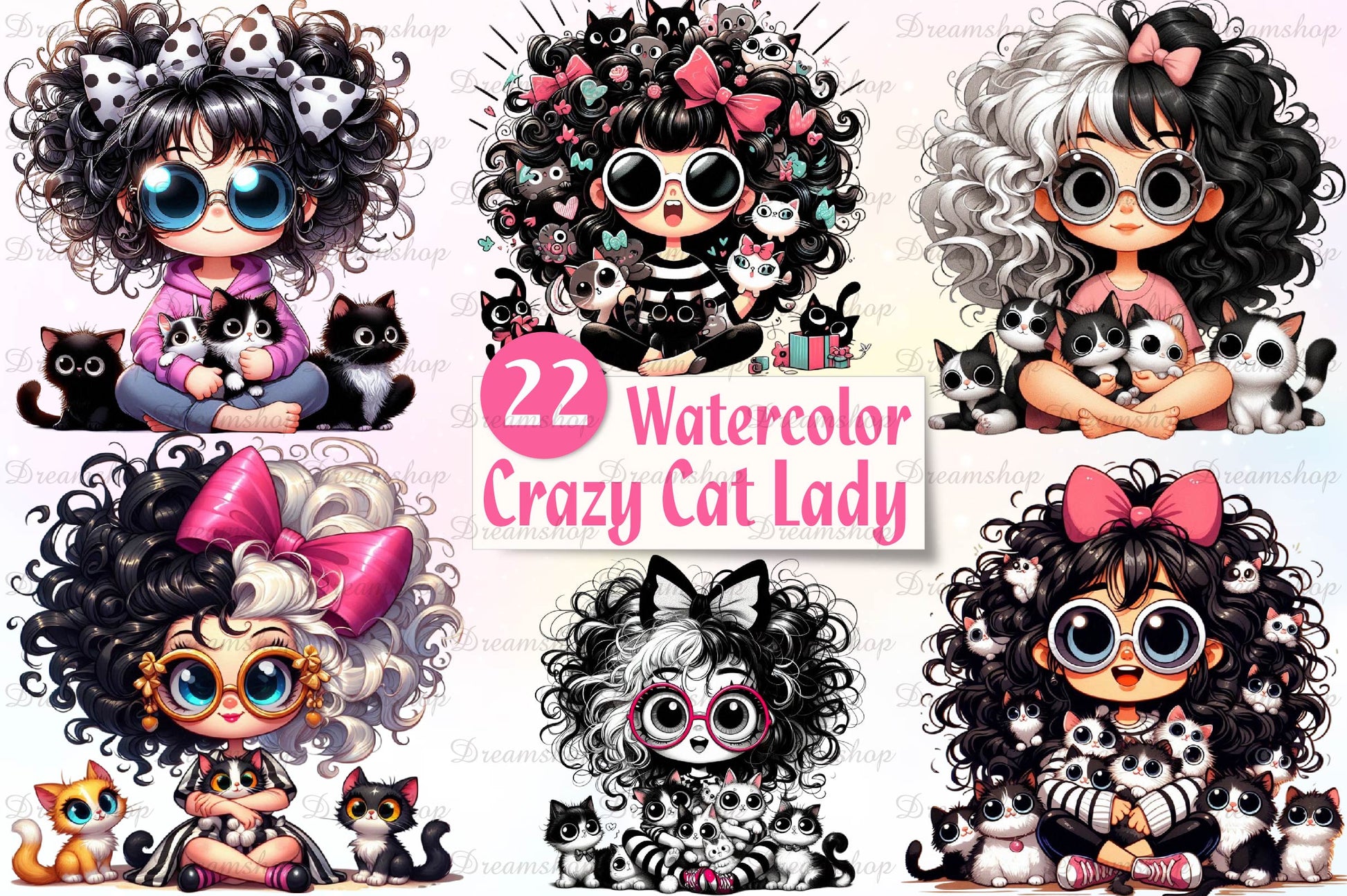 Funny Crazy Cat Lady Clipart Bundle - CraftNest - Digital Crafting and Art
