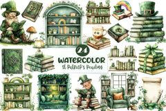 St Patricks Day Reading Clipart Bundle - CraftNest - Digital Crafting and Art