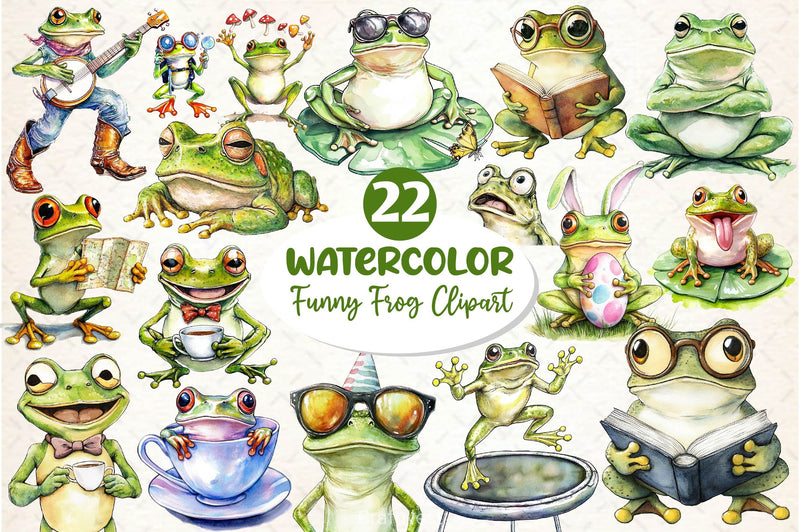 Funny Frog Clipart Bundle 2 - CraftNest - Digital Crafting and Art
