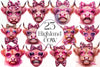 Pink Baby Highland Cow Clipart Bundle